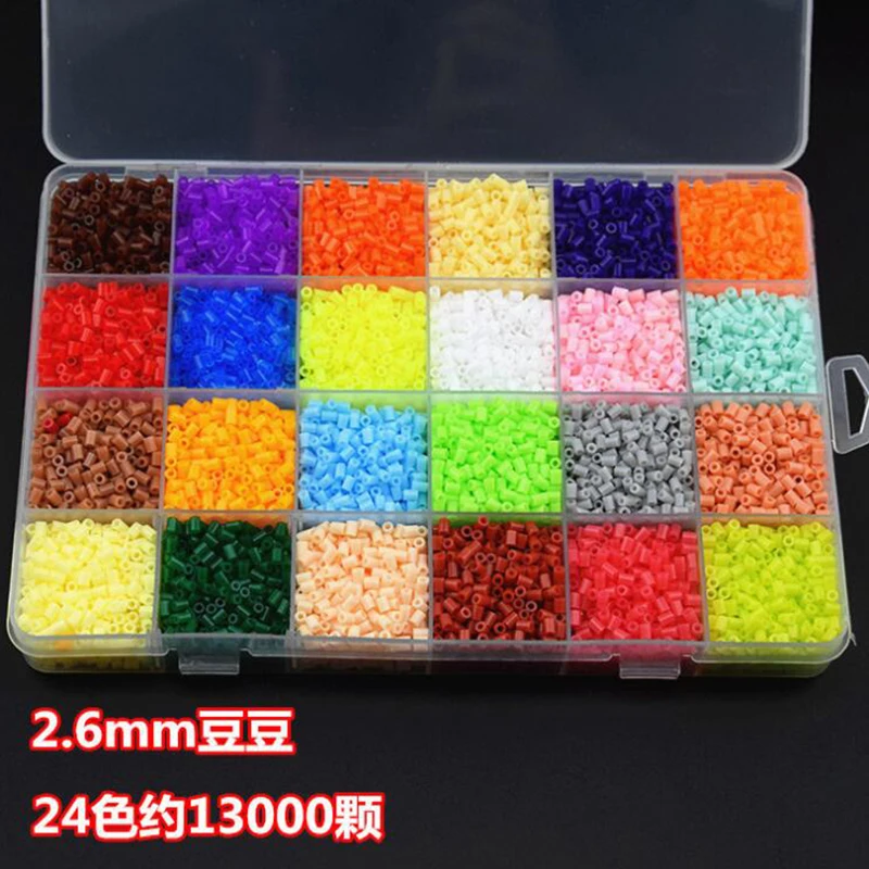 24 цвета бусины Hama Perler 13000 шт. в коробке набор бусин 2 6 мм для детей Пазл сделай сам