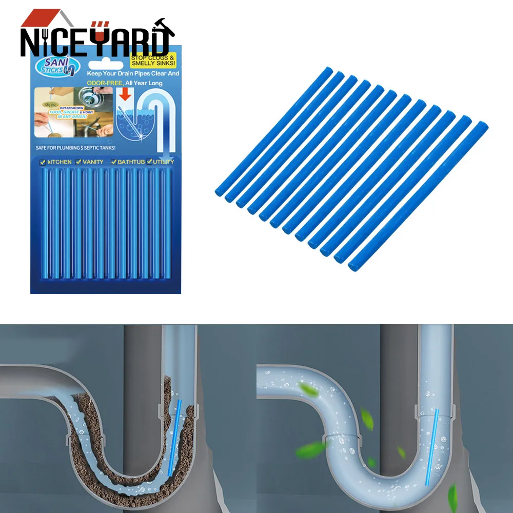 

NICEYARD 12Pcs/set Sink Clogging Remover Tools Home Cleaning Household Merchandises Drain Toilet Pipe Cleaner Air Cleaner