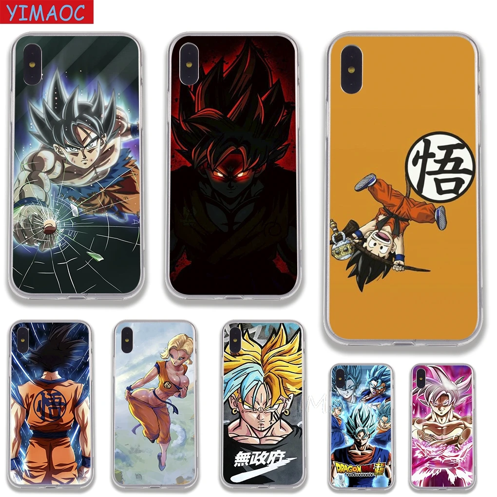 

YIMAOC Dragon ball cell anime Goku design Soft TPU Silicone Case Cover for iPhone 8 7 6 6S Plus 5 5S SE X XS Max XR Shell Cases