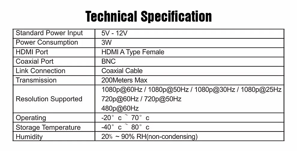 HSV379 HDMI Extender Over Single Coaxial Cable Support FULL HD 1080P LossLESS No-Delay 200 Transmission With Sender and Receiver (8)