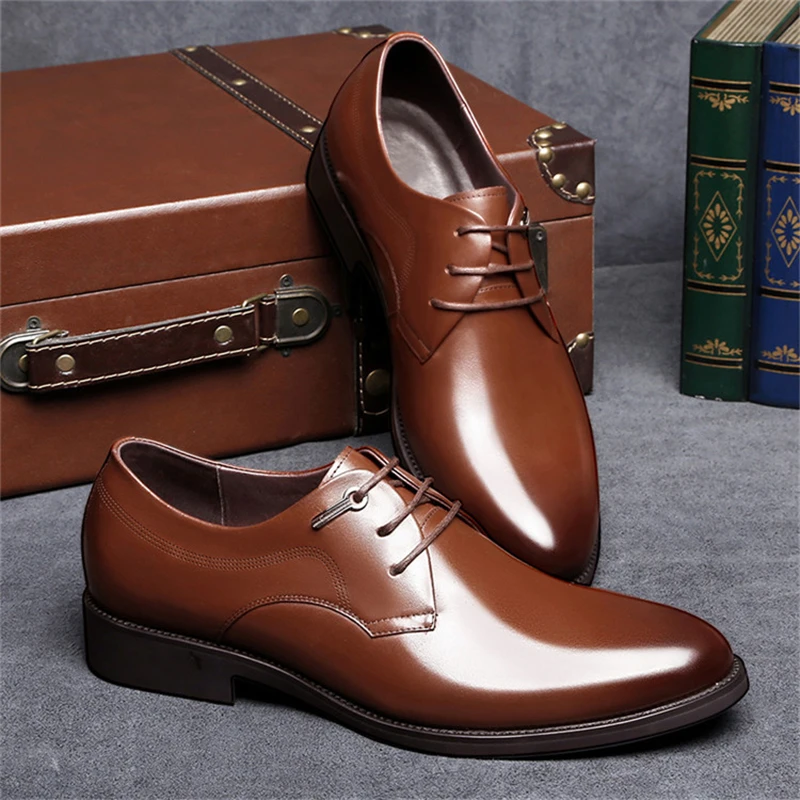 Мужские повседневные кожаные туфли на шнуровке мужские свадебные туфли с острым носком мужские удобные деловые туфли на плоской подошве размеры EU37-44 AA60803