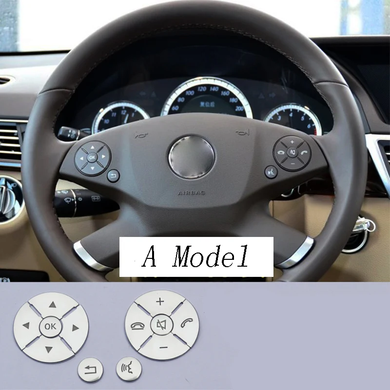 Автомобильный Стайлинг кнопки рулевого колеса Обложка наклейки отделка для Mercedes