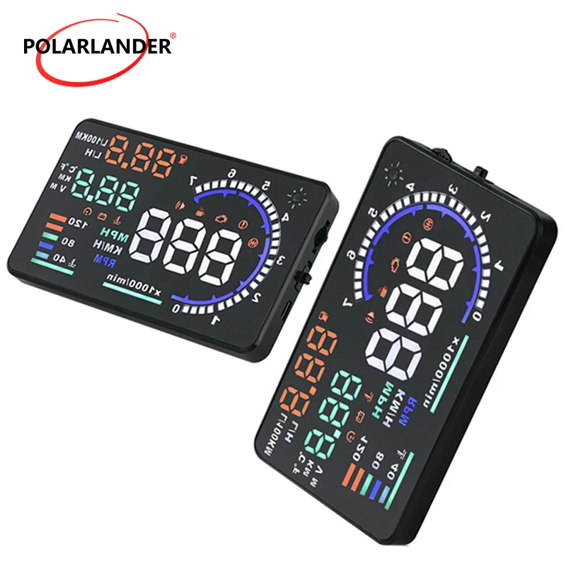 A8 5.5" car HUD GPS Scanner Speed Warning Fuel Consumption