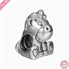 Бруно амулет в виде единорога бусины для женщин Изготовление ювелирных изделий DIY Fit PANDORA Подвески Серебро 925 настоящий Символ благородства FL817