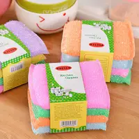 Kitchen nonstick oil scouring pad oil cleaning cloth washing cloth to wash cloth towel brush bowl cloth sponge 4 pcs 1
