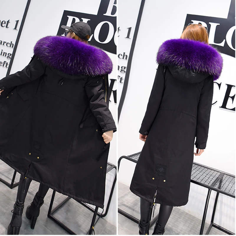 You Come From The Stars With A Fox Raccoon Fur Coat Liner Female Knee Paragraph Long Section Parka You Come From The Stars With A Fox Raccoon Fur Coat Liner Female Knee Paragraph Long Section Parka