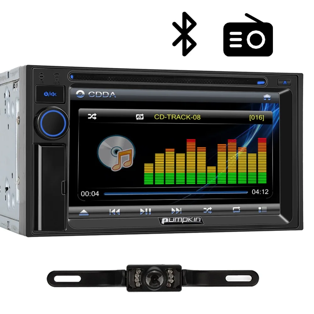 

Pumpkin 2 Din 6.2" Touchscreen WINCE OS Car Radio DVD Player Support MP4 MP5 HD 1080P Video Audio FM/AM RDS Radio Player