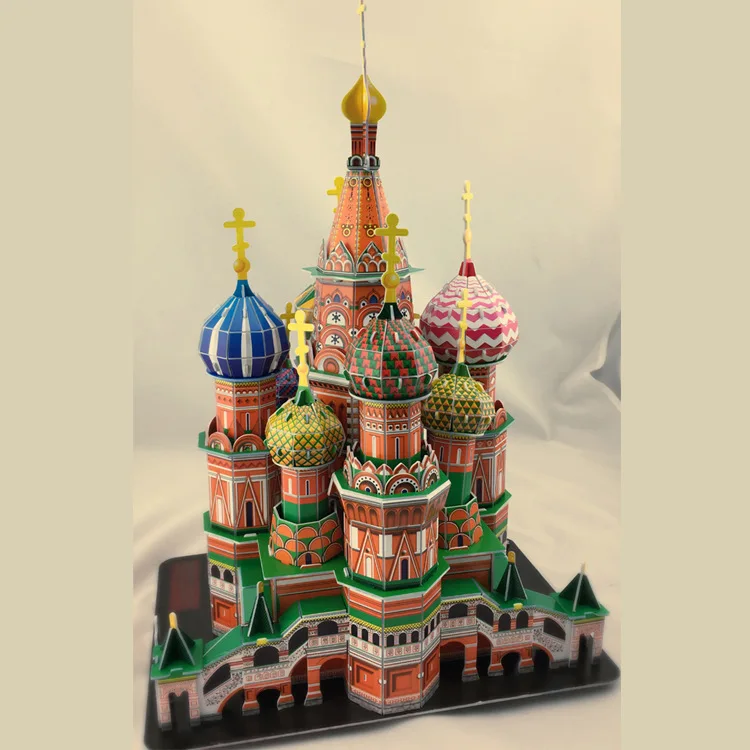 DIY Мировая архитектура модель Бумага сделано 3D DIY огромный здание модели развивающие игрушки Василий Ким подарок для детей Рождественский