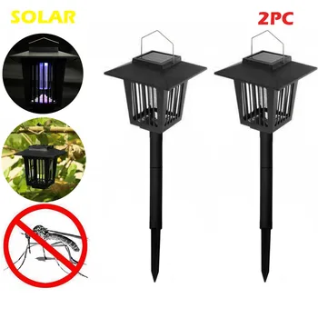 

2PC Solar Powered LED Light Mosquito Pest Bug Zapper Insect Killer Lamp GardenInsect Repellent Radiationless for Bedroom Home