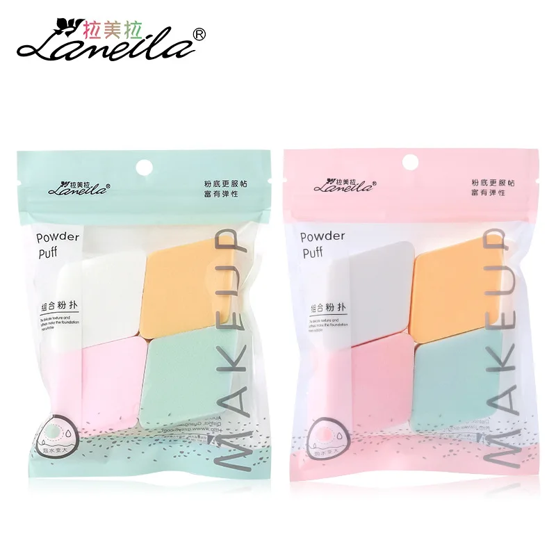 4 шт./компл. губка для макияжа пышная влажная сухая двойного использования смешанные цвета база для макияжа лица консилер Foundation Пудра слоеный ромб губка LM048