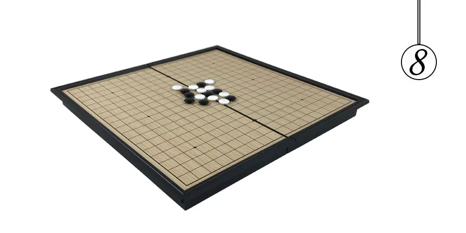 Easytoday High Quality Go Game Set Folding Chessboard Magnetic Go Game Pieces Black and White Chess Pieces Weiqi Games (8)