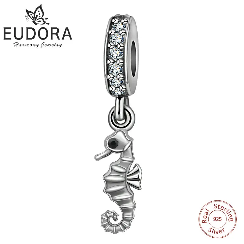 

Eudora New 925 Sterling Silver CZ Bead Charm Animal Charms Beads Fits Bracelet & Bangles DIY Jewelry for Women Girl Gift