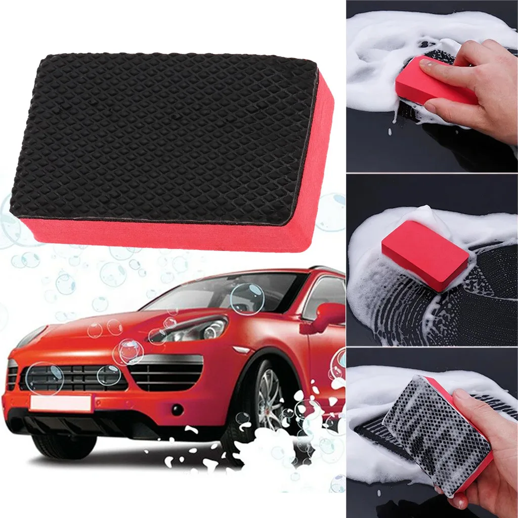 

4PC Car Wash Sponge Magic Clay Rub Block Auto Cleaning Wax Polish Pads Tool Car Towel car styling