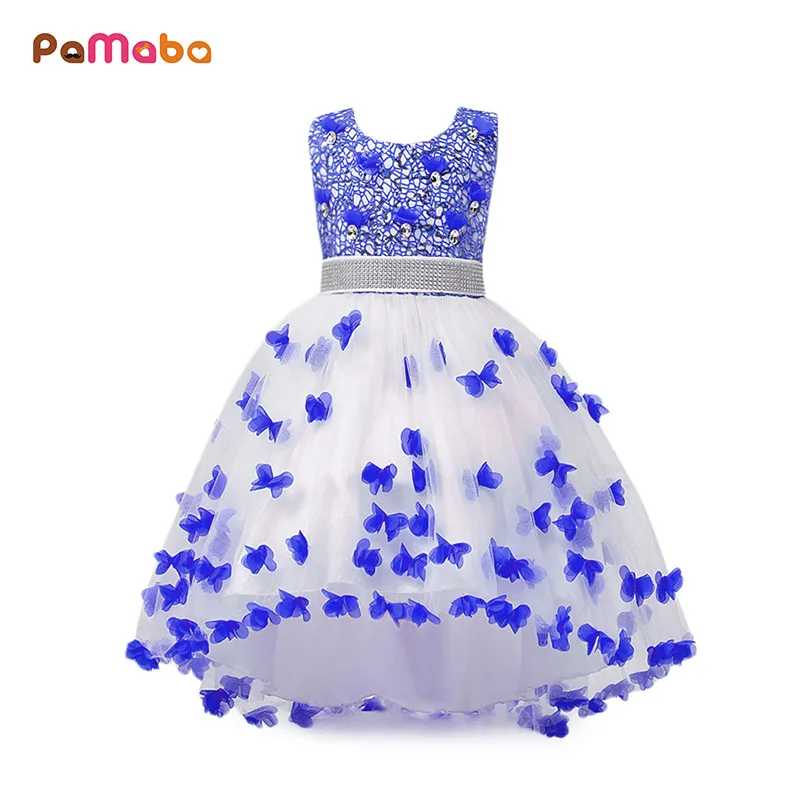 PaMaBa Exquisite Girls Butterflies Design Performance Dress Sequins and Crystals Bodice Rhinestone Belt Festival Princess Dress PaMaBa Exquisite Girls Butterflies Design Performance Dress Sequins and Crystals Bodice Rhinestone Belt Festival Princess Dress