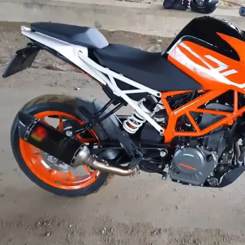 Для KTM DUKE 125 250 390 DUKE RC 390 RC390 Настоящее углеродное волокно глушитель из нержавеющей стали средней длины трубы скольжения