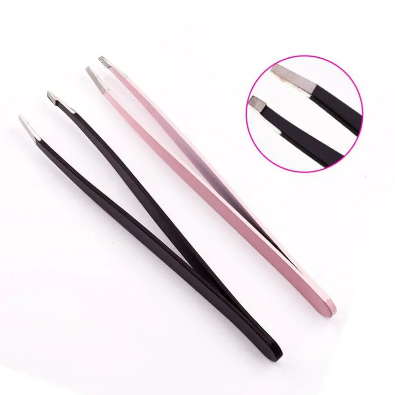 Acero Stainess Eebrow pinzas depilación belleza Slant Tip ceja Clip maquillaje herramienta pinzette del sopracciglio pinzas de cejas