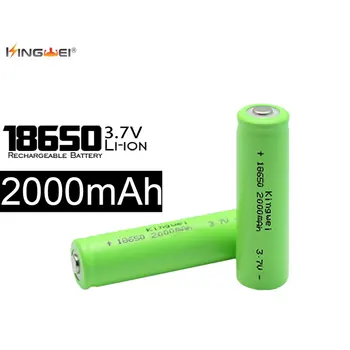 

KingWei Green 4Pcs/set Rechargeable Battery 18650 Li-ion Green 2000mAh 3.7v Battery Presented