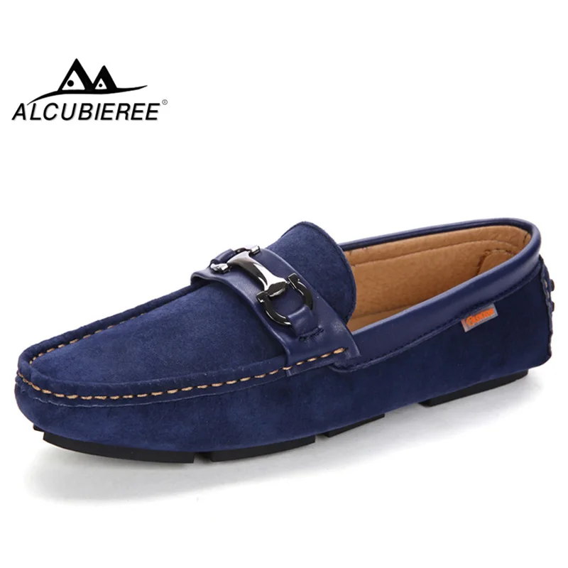 

ALCUBIEREE Men Loafers Boat Shoes Mens Casual Suede Leather Slip On Driving Shoes Moccasins For Man Comfortable Homme Chaussure