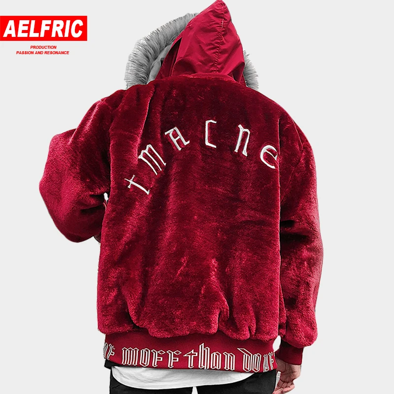 AELFRIC Thick Wool Jackets Man Women Harajuku Streetwear Winter Fleece Casual Streetwear Jacket Warm Skateboard Overcoats QA30 AELFRIC Thick Wool Jackets Man Women Harajuku Streetwear Winter Fleece Casual Streetwear Jacket Warm Skateboard Overcoats QA30
