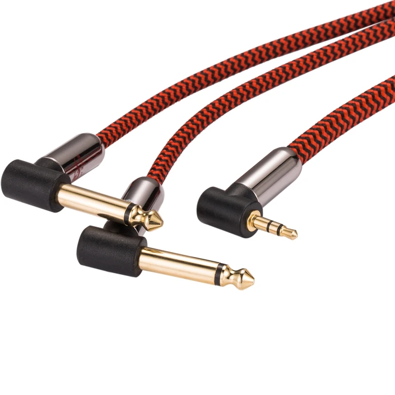 

Right Angle TRS Cable 3.5mm to Dual 6.35mm 1/4" Plug TV PC Phone Mixer Speaker Amplifier Stereo Audio Cable 1M 2M 3M 5M 8M