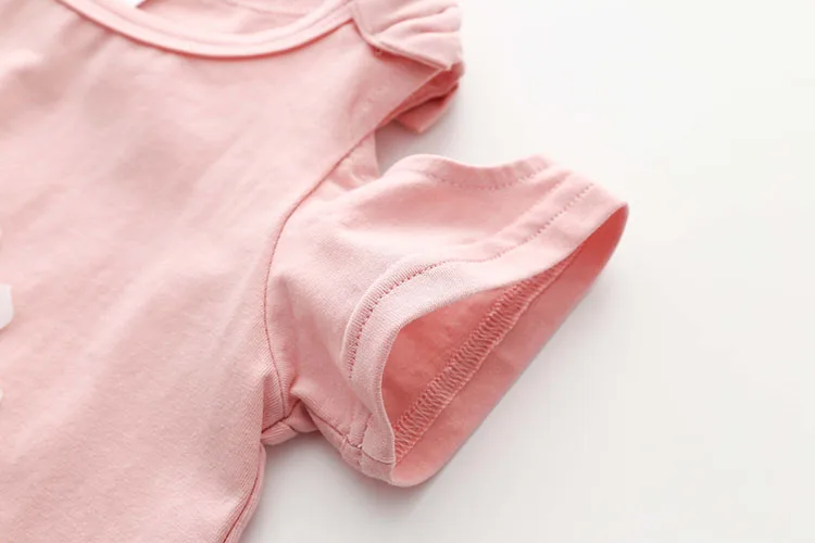 2018 Summer New Design Cotton Princess Short Sleeve O-Neck Strapless Off-Shouler Floral Cute Children Kids Baby Girl T-Shirt (8)