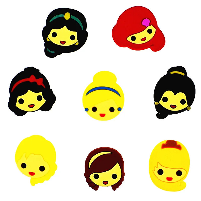1000pcs Kawaii Cartoon Icon Princess Girls Lovely Soft Deco Accessories Flat PVC DIY Gadgets Fit Bracelets Shoe Charms Buttons | Дом и сад