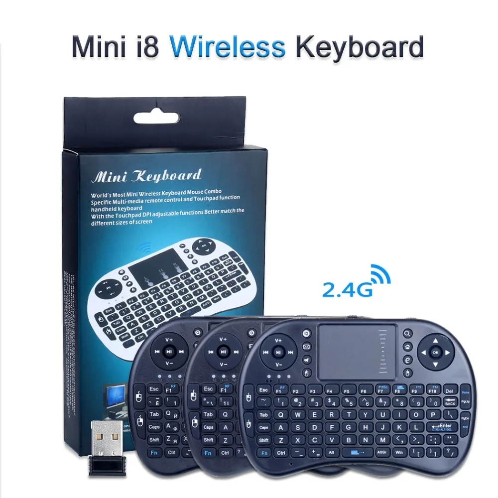 I8 Мини беспроводная клавиатура английский/испанский/русский Fly Air Mouse Touchpad ручной