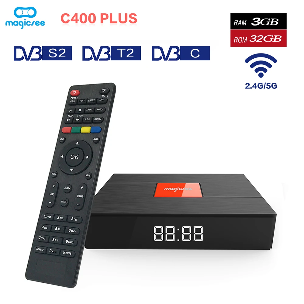 

C400 Plus Amlogic S912 Octa Core TV Box DVB S2+T2+C Android 7.13GB RAM 32GB ROM Set Top Box 2.4G/5G WiFi 100M BT4.1 Set top box