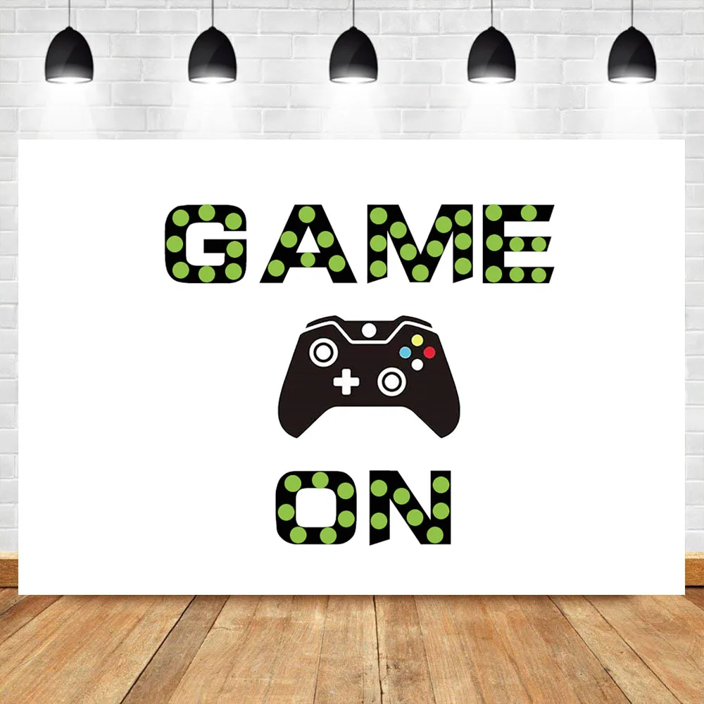 

NeoBack Game Happy Birthday Party Background Photography Game on Green Joypad Black Booth Backdrop Photo Studio