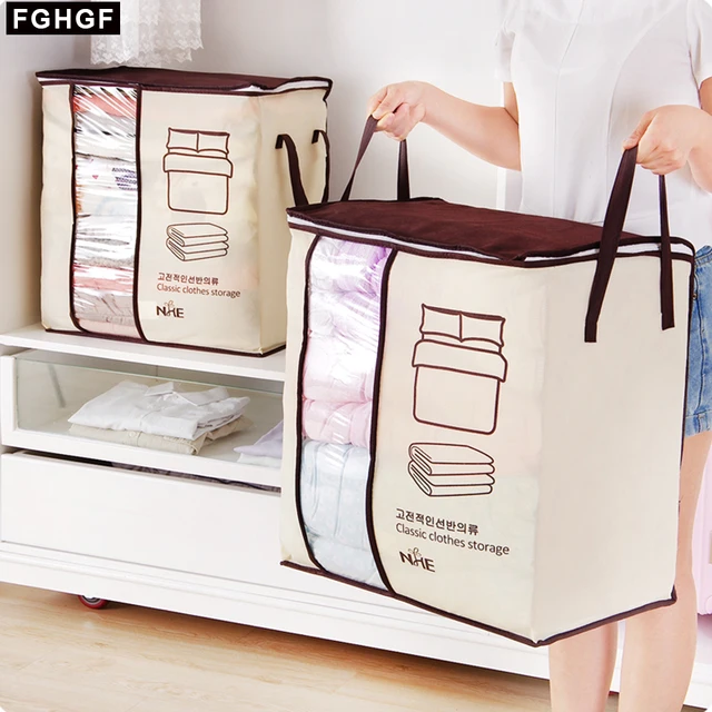 Non Woven Quilt Storage Bag Collapsible Clothes Comforter Container Non Woven Quilt Storage Bag Collapsible Clothes Comforter Container Home Blanket Closet Bags