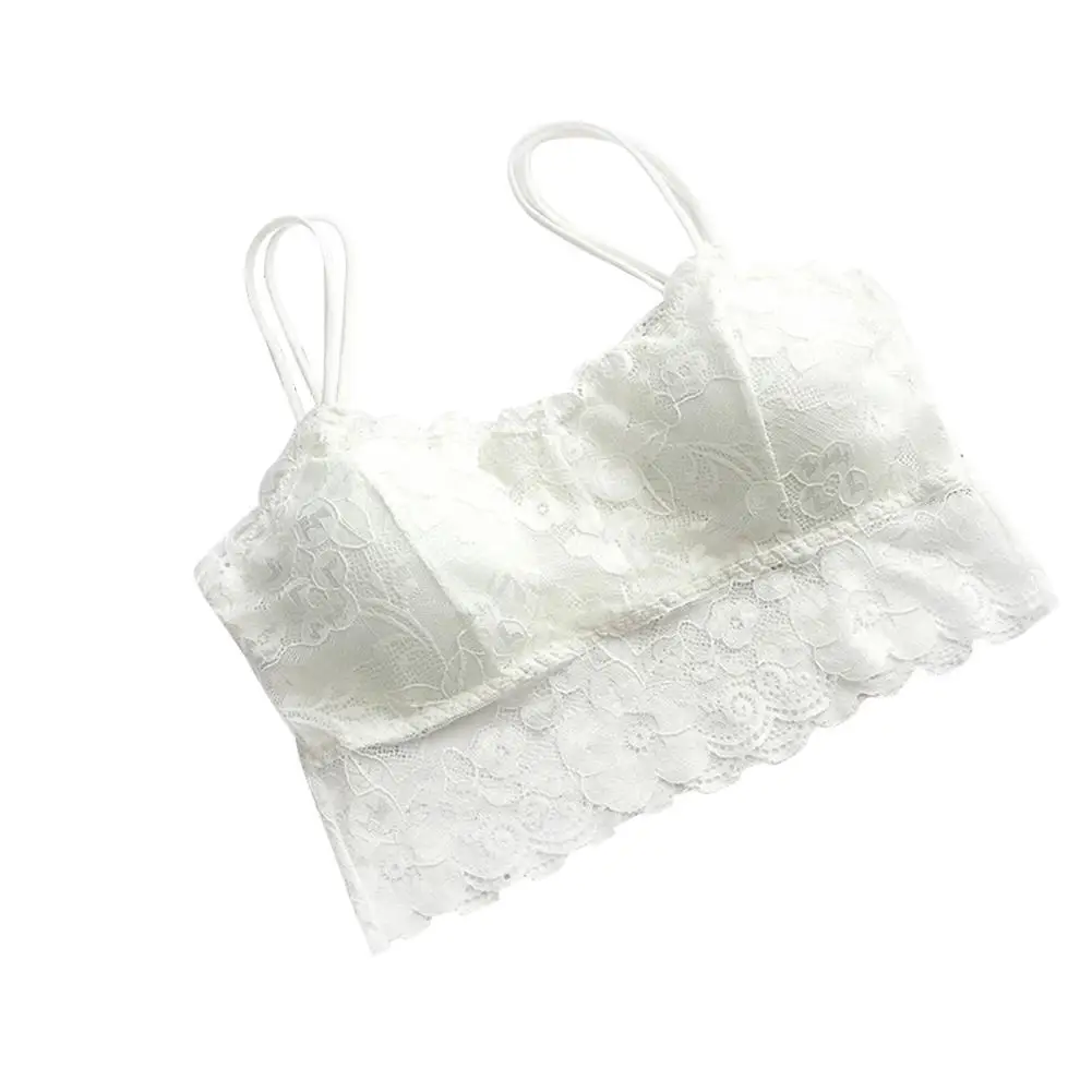 white DSstyles 1 шт. женская короткая Антибликовая кружевная Облегающая майка на бретельках нижнее белье на груди - Цвет: white
