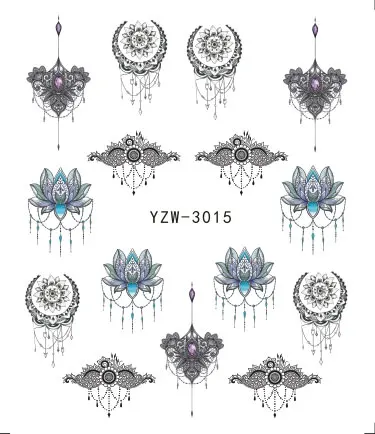 

LCJ 1 PC Nail Water Transfer Sticker Linear Flower Pattern Nail Art Decor Slider For Nail Manicure Watermark
