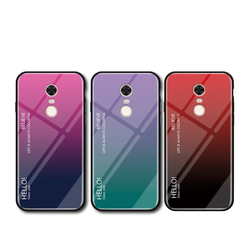 حقيبة لهاتف xiaomi Redmi ملاحظة 4X حالة التدرج الزجاج المقسى للصدمات لينة السيليكون إطار الغطاء الخلفي ل Redmi ملاحظة 4 حالة
