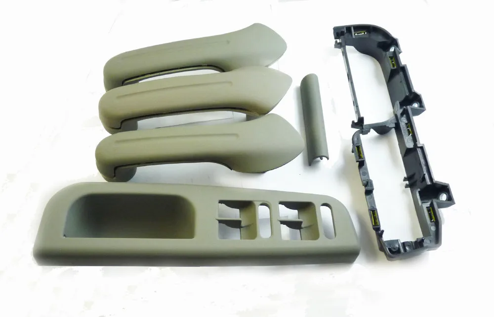 ISANCE 6Pcs Gray Interior Door Handle Cover Grab Bezel Trim Bracket 1J1867179A 3B1867171E 3B0867175 For VW Jetta Golf Bora MK4