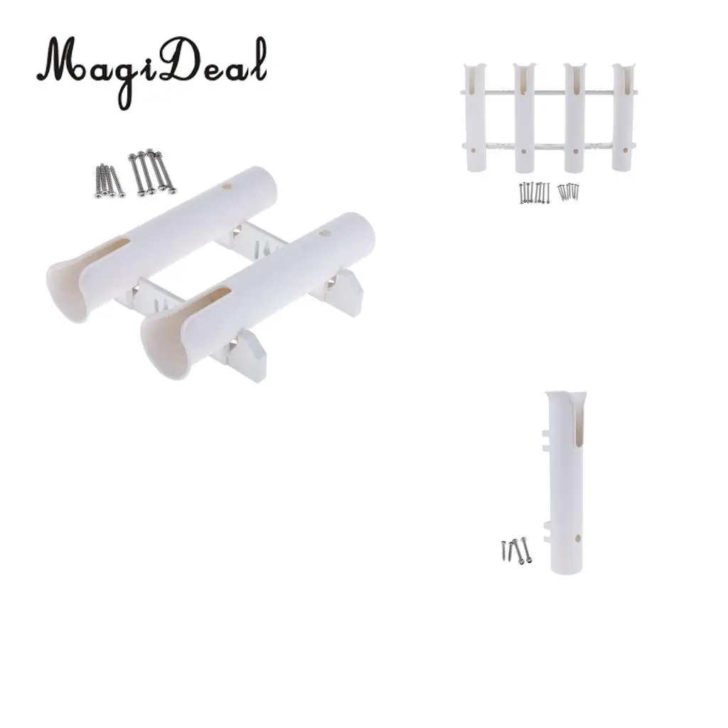 MagiDeal Marine Boat Yacht Vertical Fishing Rod Holder Rack Pole Rest Support 1/2/4 Tube for Kayaking Fishing Boating Accessory