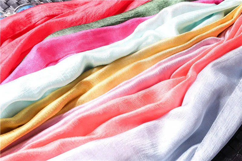 Роскошный бренд Летний Шелковый льняной шарф для женщин Мягкие накидки и шали пляжные хиджаб бандана большого размера женский платок