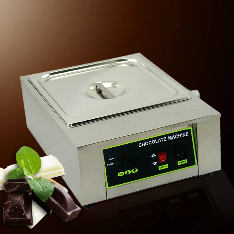 ITOP Electric Chocolate Melting Machine Stainless Steel Commercial Chocolate Melting Pot 8KG Capacity 1 Lattices