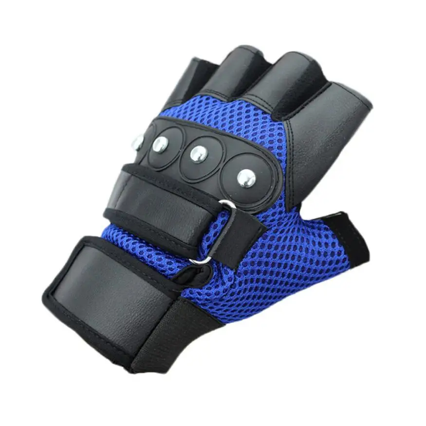

Blue New Breathable Cycling Bicycle Gloves Outdoor Comfortable Sports Breathable Sweat Mesh Half Finger Gloves JLY0818