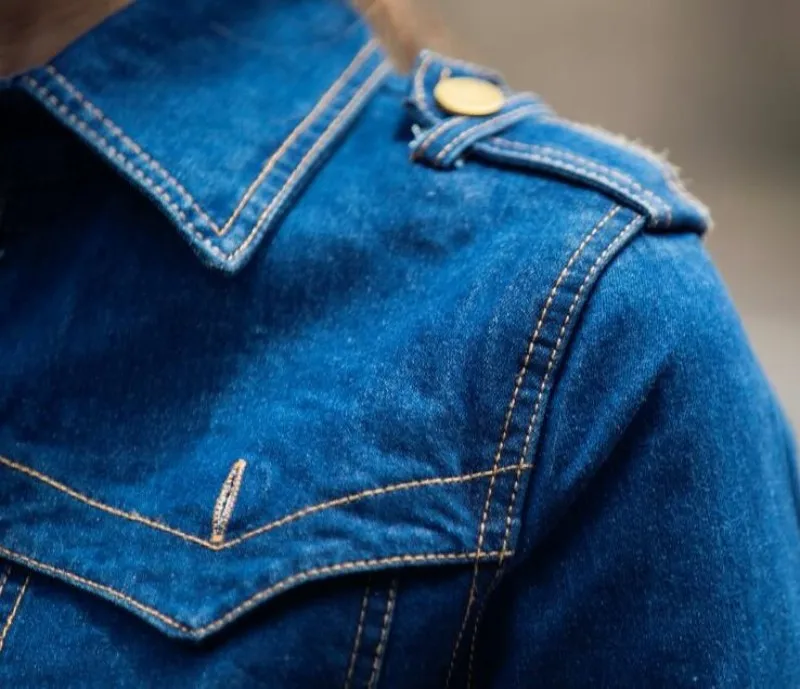 Модные женские повседневные пальто, хлопковый длинный Тренч, Брендовая женская джинсовая одежда, джинсы синего цвета, однобортные Пальто 4XL