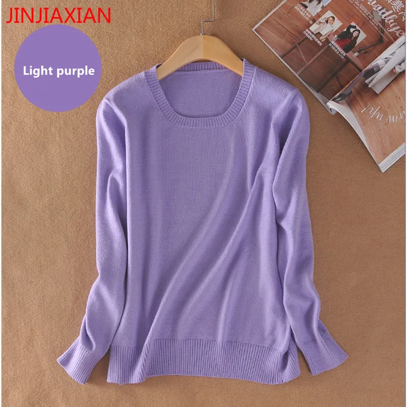 2018 Cashmere sweater women's sweaters and pullovers fashion women's solid color long-sleeved sweater S-XXXL sweater knit