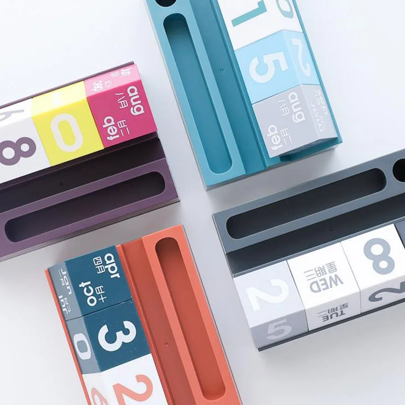 

1 Pcs Simple 2019 Perpetual Calendar for Phone Pen Varia Holder Multi-function Desk Home Office Supplies Decoration Stationery