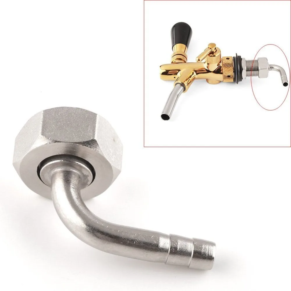 

Draft Beer Connectors Set- 90 Degree Tail Piece Elbow +Hex Nut + Washer (Gasket) Home brew Draft Beer Tap Faucet Connector