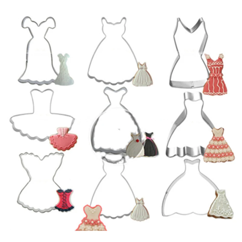 

1pcs Party Princess Dress Cookie Cutter Fondant Cake Decorating Tool Sandwich Mold Cupcake Topper Bakeware Tools