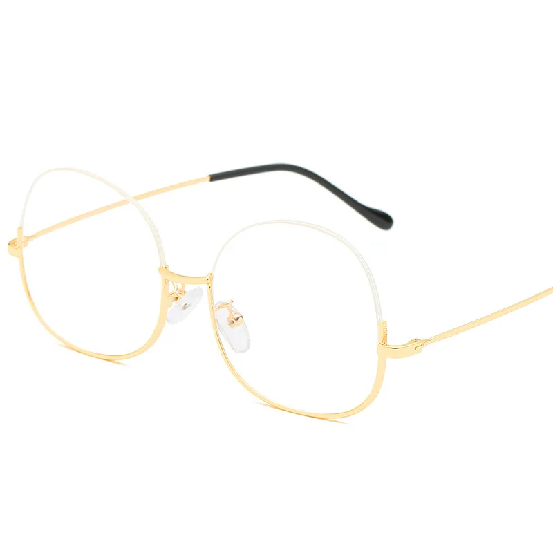 New style of 2019, myopic glasses, super personality, lower half frame, decorative glasses, metal, glasses, kick-off New style of 2019, myopic glasses, super personality, lower half frame, decorative glasses, metal, glasses, kick-off