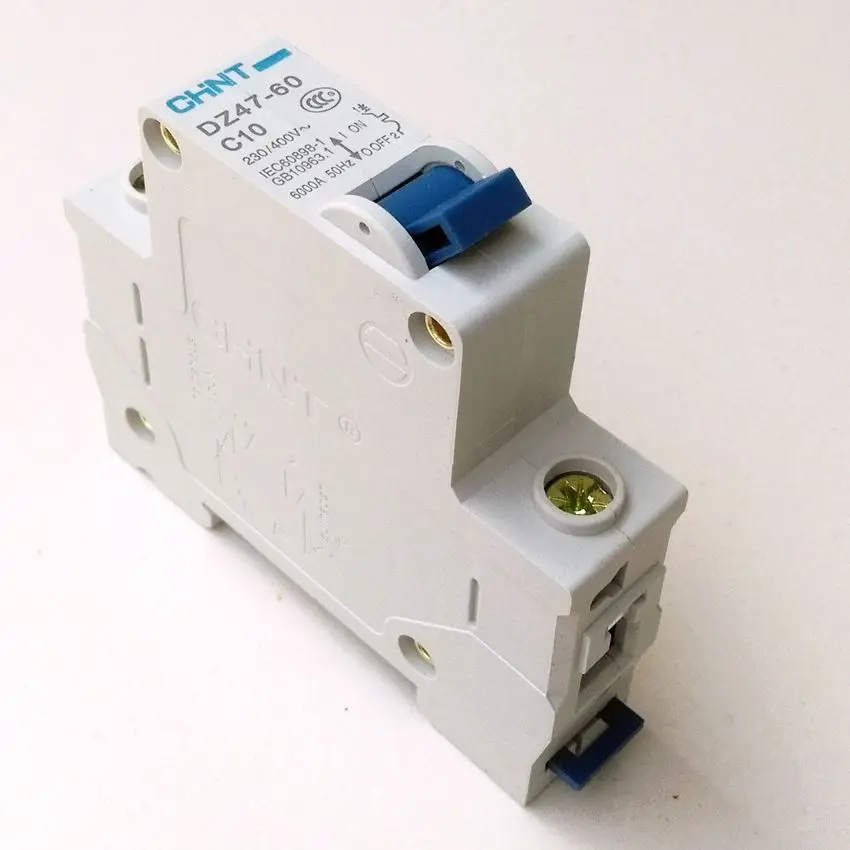 

CHINT DZ47-60 C10 AC230/400V 1P 10A Rated Current 1 Pole Miniature Circuit Breaker C45