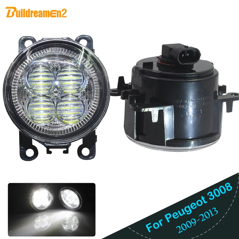 

Buildreamen2 2 Pieces Car Styling 4000LM H11 LED Bulb Fog Light Angel Eye DRL 12V For Peugeot 3008 MPV 2009 2010 2011 2012 2013