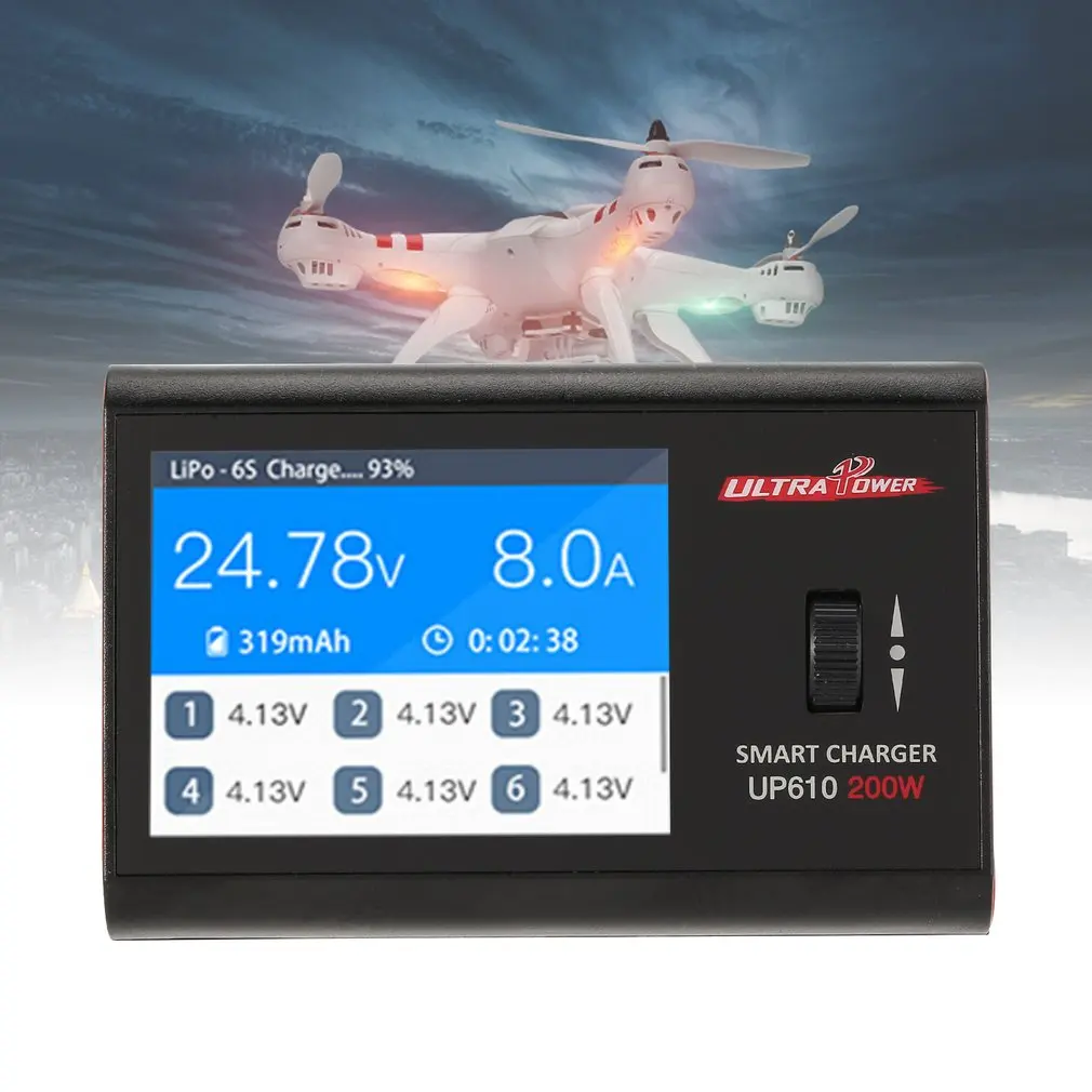 

Ultra Power UP610 200W Pocket Smart Charger for RC AIRPLANE Quadcopter Car 1-6S Lipo Battery 1-16S NiCd/ NiMH Battery Charger HO