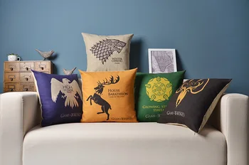 

Game of Thrones pillow cover, A Song of Ice and Fire cartoon wolf deer fish throw pillow case pillowcase wholesale