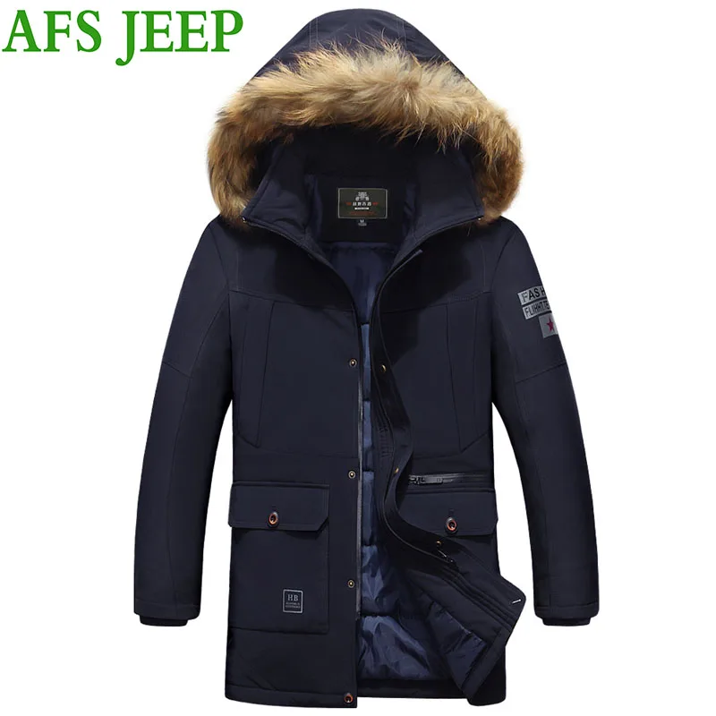AFS JEEP Arrival men thick Very warm winter coat men jacket Fine long