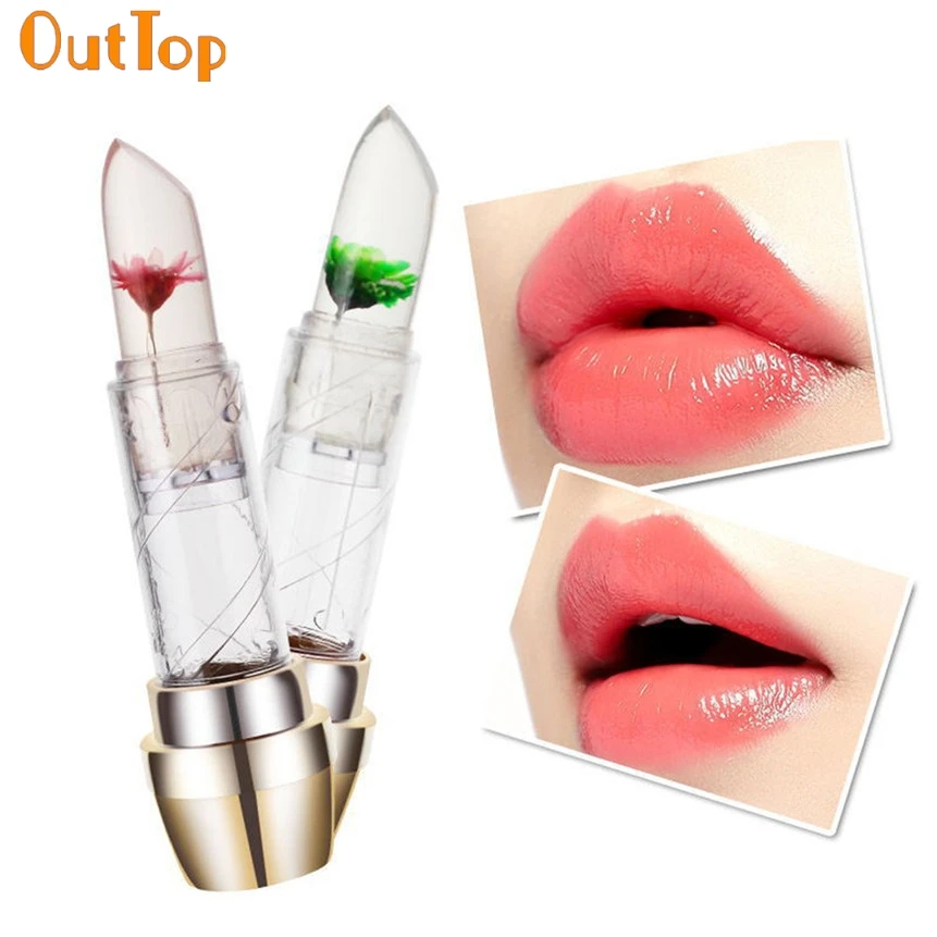 OutTop Love Beauty женский 1 шт 3D Цветы желе изменение температуры Увлажняющая помада JUL19
